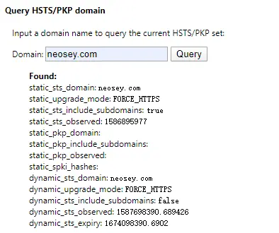 Query HSTS/PKP domain
